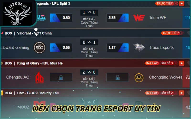 Hình ảnh Nên chọn trang esport uy tín